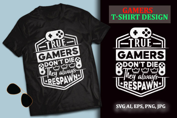 Gamers Typography Quote Design-SVG Art for Print Templates and Graphics