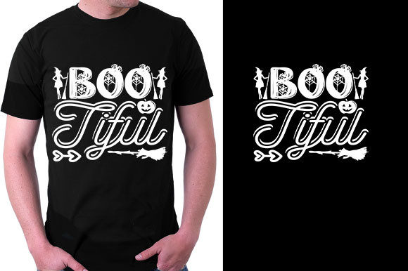 Halloween Quote Design Boo Tiful for T-Shirt Graphics