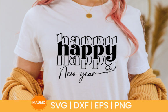 Happy New Year SVG Quote for Graphics and Print Templates