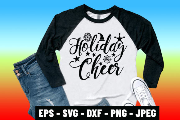 Holiday Cheer Christmas Svg Quote Design for Print Templates and Graphics