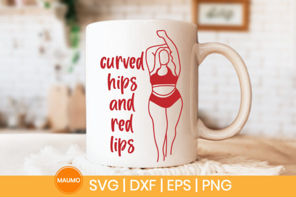 Thick Thighs and Red Lips SVG Design for Print Templates